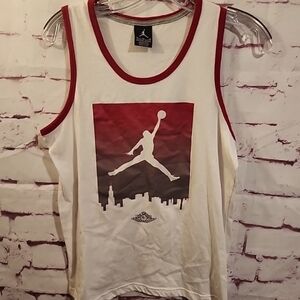 Vintage  Air Jordan 80’s Wings Logo Tank Top Retro Youth X Large White